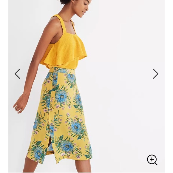 Madewell silk side button midi skirt - Picture 2 of 4